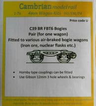 CAMBRIAN C39 1:76 OO SCALE FBT6 bogies to fit Lima iron ore wagons